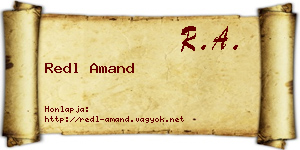 Redl Amand névjegykártya